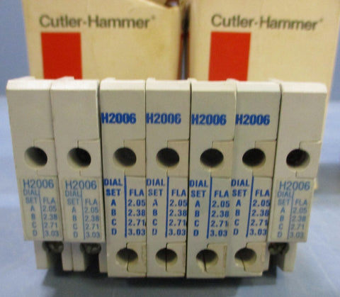 (Lot of 13) Eaton Cutler Hammer (Lot of 6 H2006B3 Lot of 7 H20063) Heater Pack