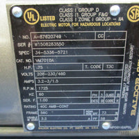 Baldor A87620749 Electric Motor ¾HP 208/230460V 1725RPM 60Hz 3Ph