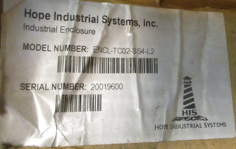 Hope Industrial Systems ENCL-TC02-SS4-L2 Industrial Enclosure 14" x 14" x 6-1/4"