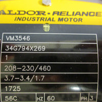 Baldor VM3546 Motor 1725RPM 1HP 60Hz W/ Hub City Spartan 0271-00016 Gear Drive