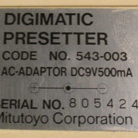 Mitutoyo 543003 Digimatic Presetter w/ cable power supply tested