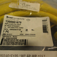Brad Connectivity 1300061679 12" 16/6 PVC Cord 6 Pin Quick Connect Cord