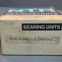 NTN AS208-108D1 Bearing Insert 1.5" ID, 3.15" OD, 1.5" Width Through Bore NIB