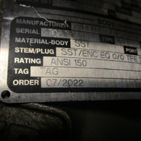 Fisher 3" Globe Control Valve SST/ENC EQ 0/0 TFE Seat 3-7/16" Port Type ET