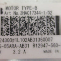 ABB 3HAC17344-1/02 Robot Gear Servo Motor 200V 3.2A 7/16" Shaft Dia