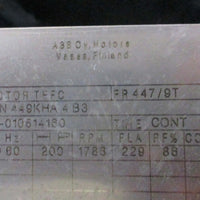 ABB M3BN449KHA4B3 Inverter Motor 200 HP, 228/460 V, 8851788 RPM, 447/9T Frame