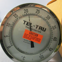 TelTru Thermometer AA575R Analog Dial Thermometer 8" Stem 050 Deg C