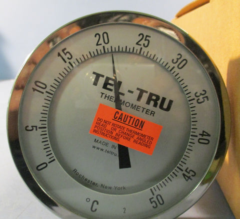 TelTru Thermometer AA575R Analog Dial Thermometer 8" Stem 050 Deg C