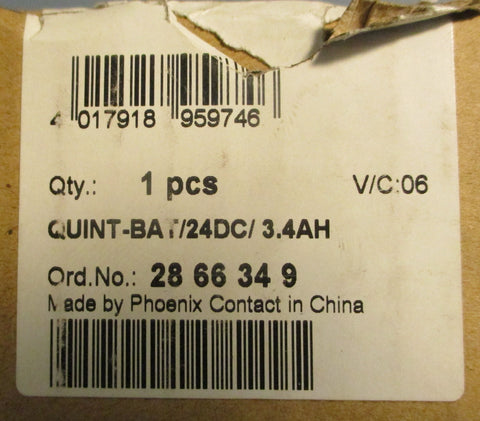Phoenix Contact 2866349 Battery Module QUINT-BAT/24DC/3.4AH 24 VDC