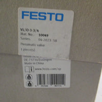 FESTO 10049 Pnuematic Solenoid Valve VL/033/4