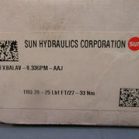 Sun Hydraulics Corporation FXBALAV-0.33GPM-AAJ Flow Control Valve Factory Sealed