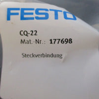 (Lot of 3) Festo 177698 Push In Straight Connector CQ22 22mm 0.95bar…15bar