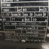 BALDORRELIANCE INDUSTRIAL MOTOR .75 HP; 230/460V; 1140RPM; 3 PHASE, 56H, M3543