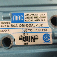 Mac Valves 421AB0ADMDDAJ1JD Solenoid Valve 20150PSI 24VDC 5.4W