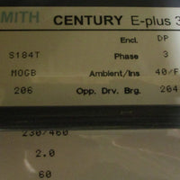 AO Smith Century E-Plus 3 AC Motor E207V1 2HP 230/460V 1170RPM 1-1/8" Shaft Dia