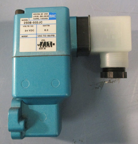 Mac Valves 250B502JC Solenoid Valve 24 VDC 6 W Vac to 150 PSI