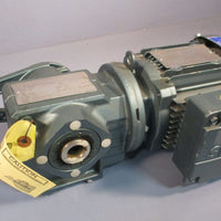 Sew Eurodrive DRS71S4 0.5 HP Motor 1700 RPM w/ SA37/TDRS71S4 Reducer 19.89:1