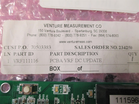 Venture Measurements VRF111116 Rev E Circuit Board  Used
