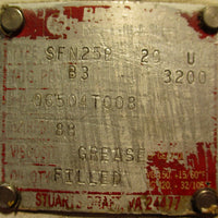 Rexnord SFN25B20U Inline Gear Reducer 20:1 Ratio 3200 RPM 1-1/4" Shaft Dia