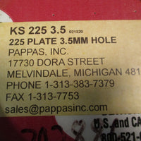 Pappas Inc KS 225 3.5 225 Plate 3.5MM Hole 120 mm Bore ID