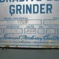 Hammond V8WD Abrasive Belt Grinder 8" Wet Sander 7.5 HP, 1750 RPM