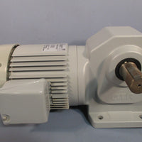 NISSEI CORP/GTR 3PHASE INDUCTION MOTOR 0.75KW 220V 50:1 RATIO H2LM32R50075