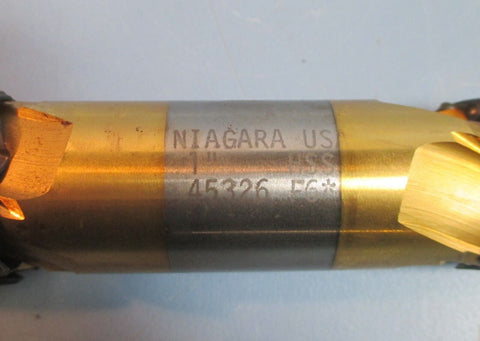 Niagara HSS 1" 45326 F6 4 Flute TiN Coated Double End Mill Used