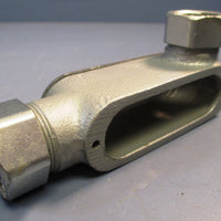 Appleton Unilet 1/2" LRL50NM Form 35 Conduit Body w/ cover and 2 fitting nuts