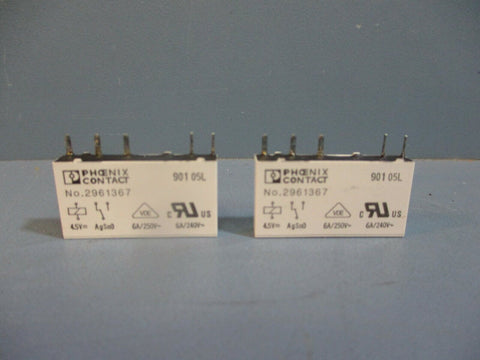 Phoenix Contact 2961367 General Purpose Relay REL-MR-4,5DC/21 NEW Lot of 2