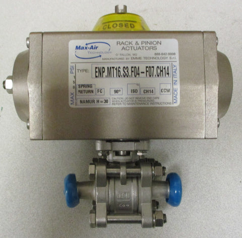 MaxAir ENP.MT16.S3.F04F07.CH14 Rack & Pinion Actuator 150psi Max