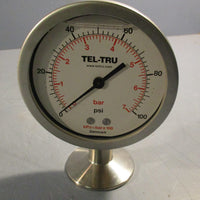 TelTru M011980 0007 Commercial Pressure Gauge 0100 PSI 07 bar