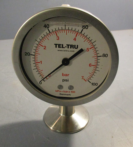 TelTru M011980 0007 Commercial Pressure Gauge 0100 PSI 07 bar