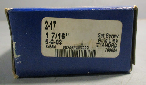 SealMaster 2-17 Gold line Standard Insert Ball Bearing 1-7/16" Set Screw