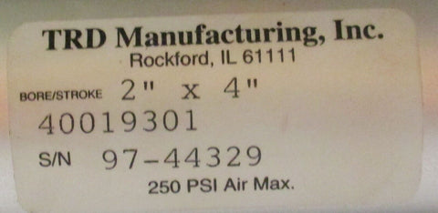 Trd Manufacturing Kit Air Cylinder Clamp 40019301 250Psi 2" Bore 4"Stroke