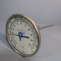 TREND DIVISION OF WIKA 0-240°F 8" Stem 5" Face DIAL THERMOMETER