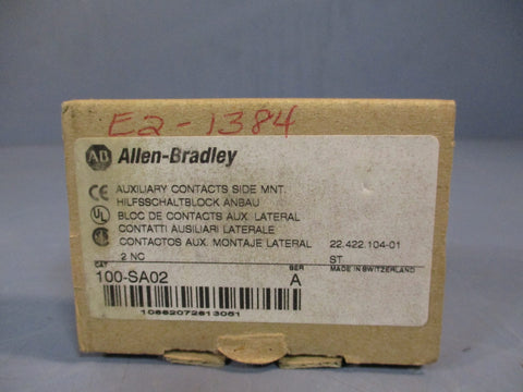 ALLEN BRADLEY Auxiliary Contact Side Mount 2 Pole 600VAC 10A SER. A 100SA02