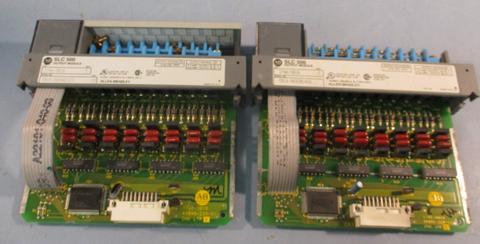 LOT OF (2) ALLEN BRADLEY 1746-OB16 SLC 500 OUTPUT MODULE SERIES C 10-50VDC