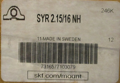 SKF SYR 2.15/16 NH 2 Bolt Pillow Block Bearing 215/16" Bore