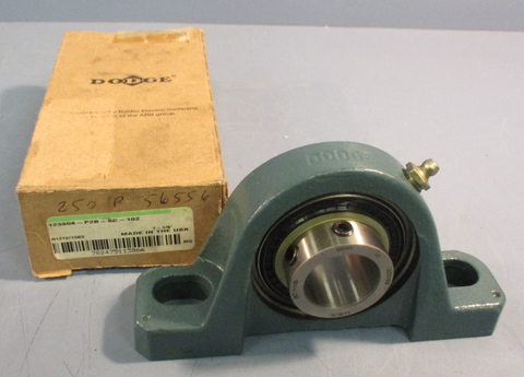 DODGE P2B-SC-102 Pillow Block Ball Bearing Unit, 2-Bolt Base, 1-1/8 in Bore