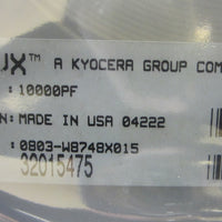 AVX 06031C103KAT2A Ceramic Capacitor, 0603, 10.0nF, 100V, X7R, 10%, 5208 pcs