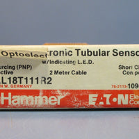 Cutler-Hammer Ser A1, E58CAL18T111R2 10-30 VDC Photoelectic Tubular Sensor NOS
