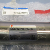 SMC SS DOUBLE ACTING AIR CYLINDER 32MM BORE, 50 MM STROKE CG5BN32TFSV50