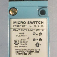 Honeywell LSA1A Heavy Duty Limit Switch 600VAC Max Pilot Duty 10A