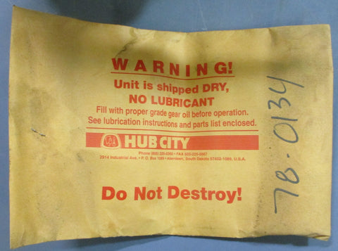 Hub City 022023615455 Gearbox 50:1 Style A 31/8" Bore 7/8" Shaft Dia (NOS)