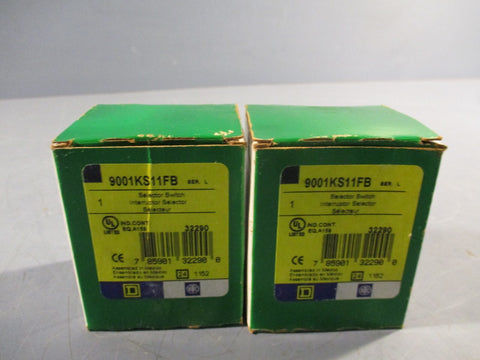 Lot of (2) Schneider Selector Switch 9001KS11FB