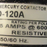MDI 35NO-120A Mercury Contactor 120 VAC 50/60 Hz Coil