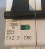 Moeller FAZ-3-C50 Circuit Breaker 3 Pole 400VAC 415VAC FAZ3C50