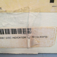 Fike Rupture Disc Burst Indicator 1.5" 40 TO 300PSI Type BCH 1339027