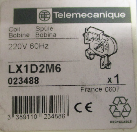 (Lot of 4) Telemecanique LX1D2M6 Contactor Coil 220V 60Hz 023488 LX1D2M6
