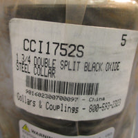 Pack of 5 13/4" Double Split 2PC Clamp Shaft Collar Steel Black Oxide CCI1752S